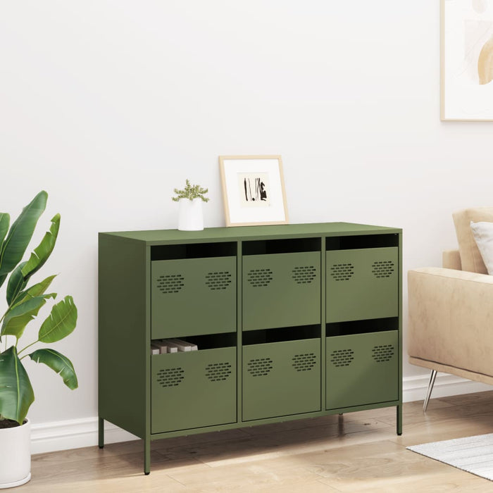 Sideboard Olive Green 101.5x39x73.5 cm Cold-rolled Steel