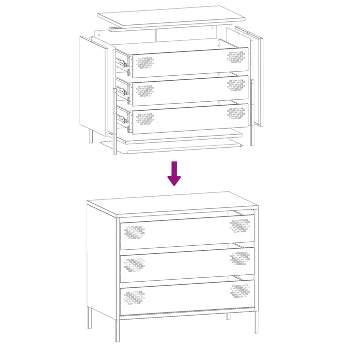 Sideboard Black 68x39x58.5 cm Cold-rolled Steel