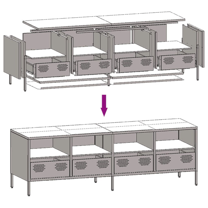 TV Cabinet Black 135x39x43.5 cm Cold-rolled Steel