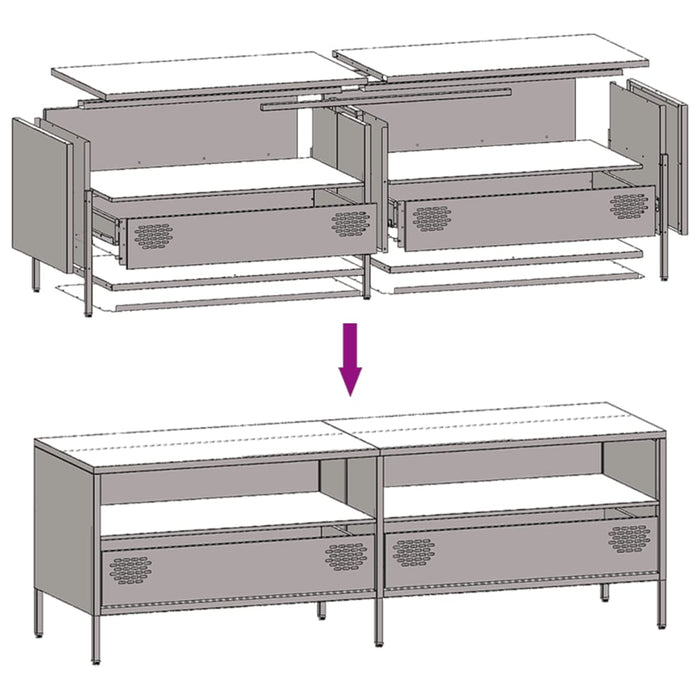 TV Cabinet Black 135x39x43.5 cm Cold-rolled Steel