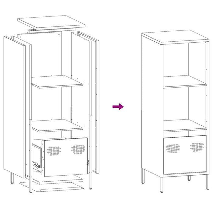 Highboard White 35x39x103.5 cm Steel