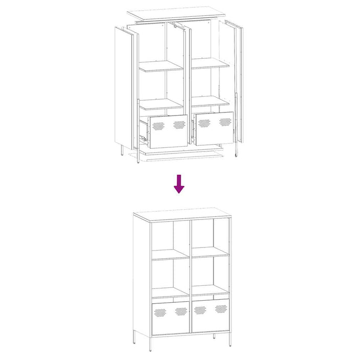 Highboard Pink 68x39x103.5 cm Steel