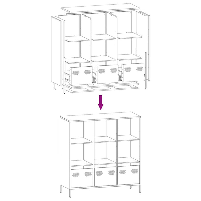 Highboard Pink 101.5x39x103.5 cm Steel