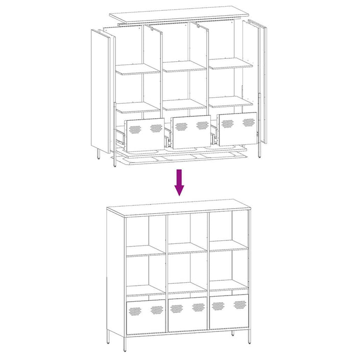 Highboard White 101.5x39x103.5 cm Steel