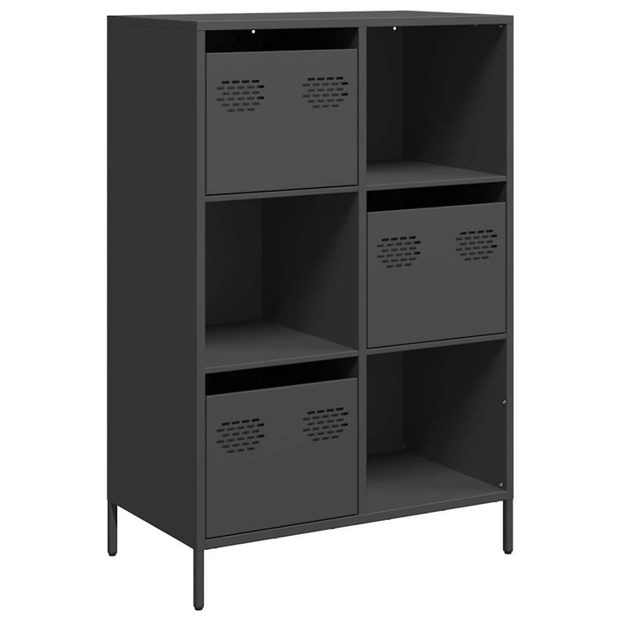 Highboard Черен 68x39x103.5 см стомана