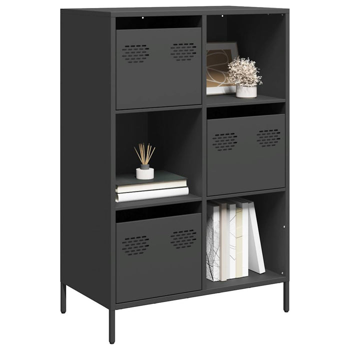 Highboard Черен 68x39x103.5 см стомана