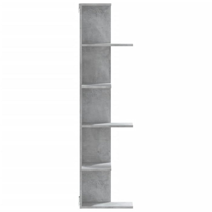 Wall Corner Shelf Concrete Grey 36.5x36.5x140 cm Engineered Wood