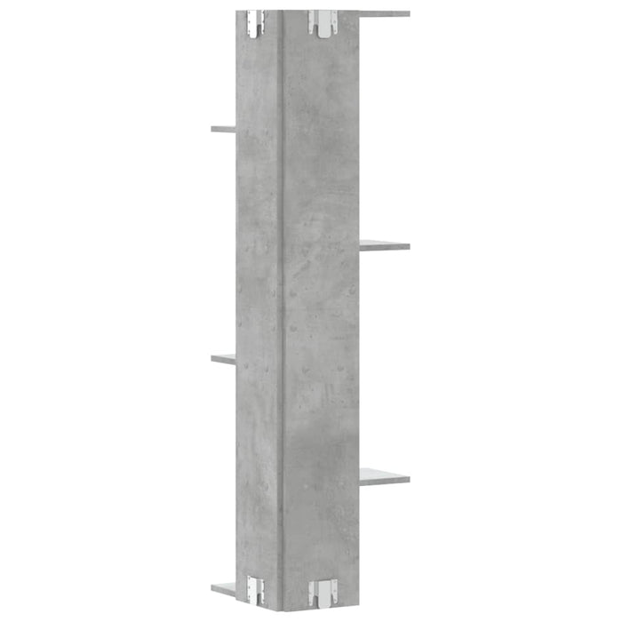 Wall Corner Shelf Concrete Grey 36.5x36.5x140 cm Engineered Wood