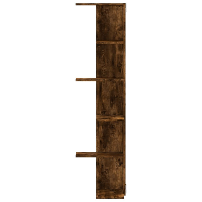 Wall Corner Shelf Smoked Oak 36.5x36.5x140 cm Engineered Wood