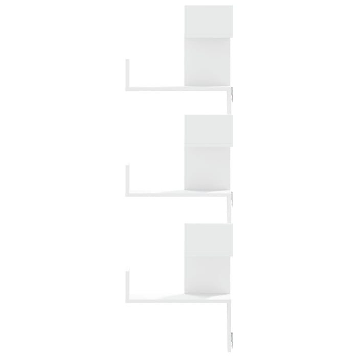 Wall Corner Shelf White 45x45x147 cm Engineered Wood