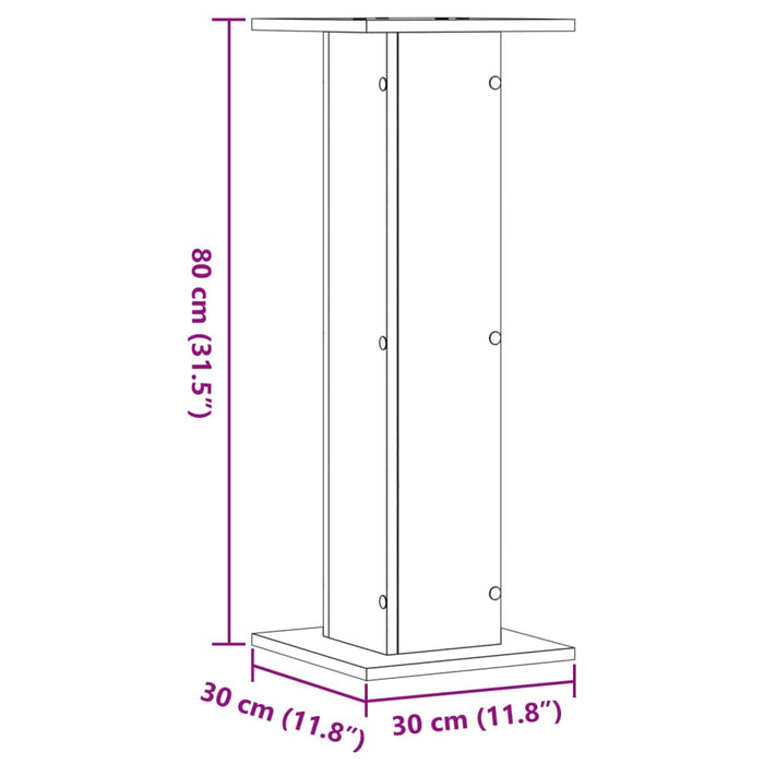 Speaker Stands 2 pcs Sonoma Oak 30x30x80 cm Engineered Wood