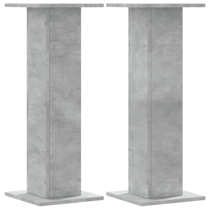 Speaker Stands 2 pcs Concrete Grey 30x30x80 cm Engineered Wood