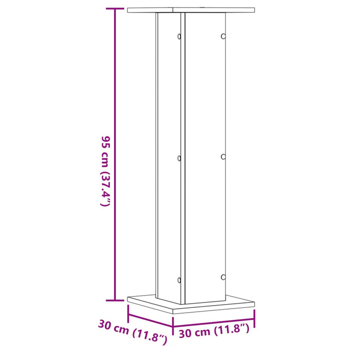 Speaker Stands 2 pcs Sonoma Oak 30x30x95 cm Engineered Wood