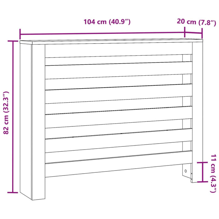 Крышка радиатора Sonoma Oak 104x20x82 см Инженерная древесина