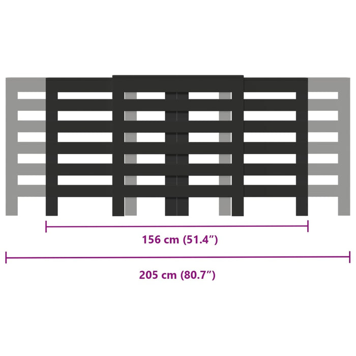 Крышка радиатора черная 205x21,5x83,5 см, инженерная древесина