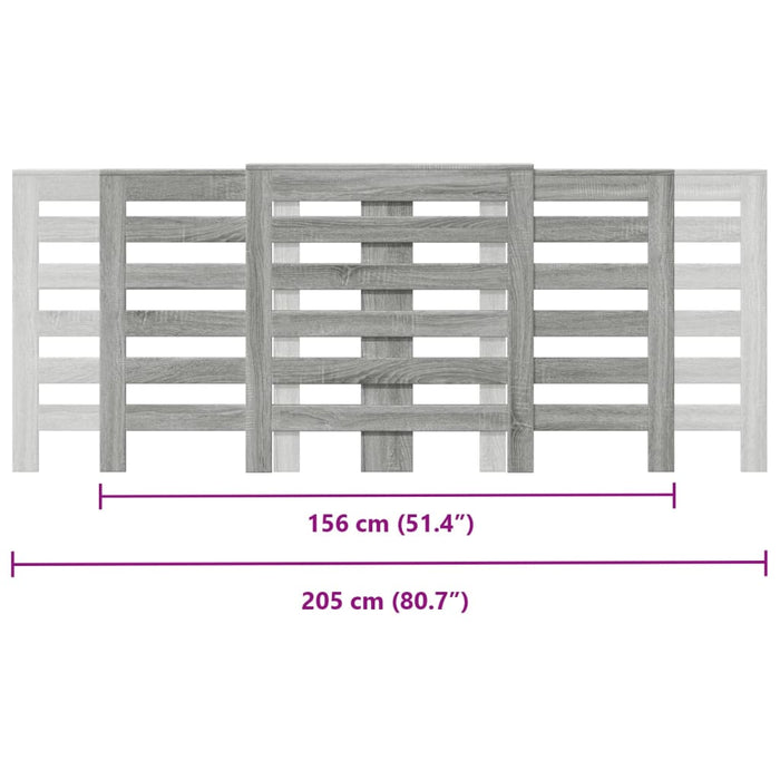 Крышка радиатора серая Sonoma 205x21,5x83,5 см Инженерное дерево