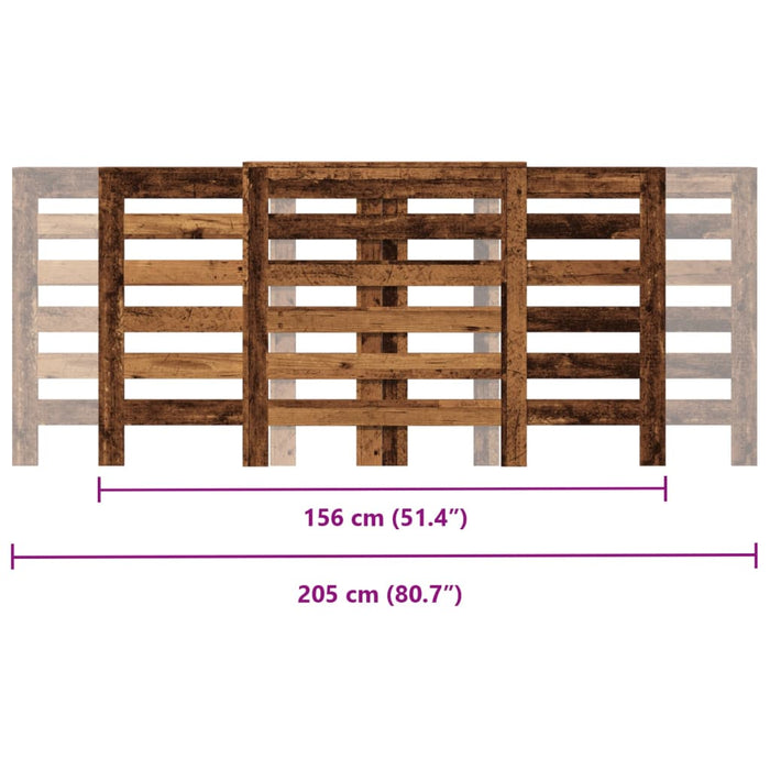 Radiator Cover Old Wood 205x21.5x83.5 cm Engineered Wood