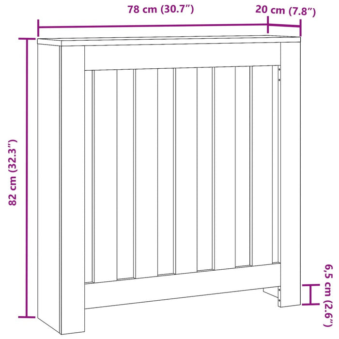 Крышка радиатора серая Sonoma 78x20x82 см Инженерное дерево