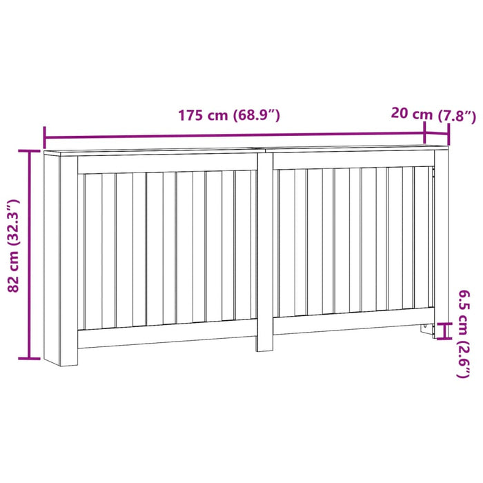 Крышка радиатора Sonoma Oak 175x20x82 см Инженерная древесина