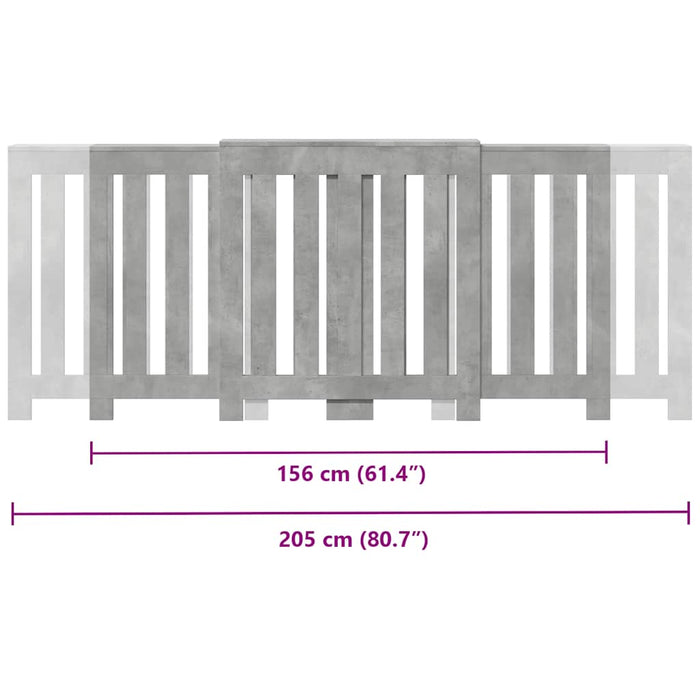 Крышка радиатора Бетонно-серый 205x21,5x83,5 см Инженерное дерево