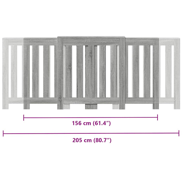 Крышка радиатора серая Sonoma 205x21,5x83,5 см Инженерное дерево