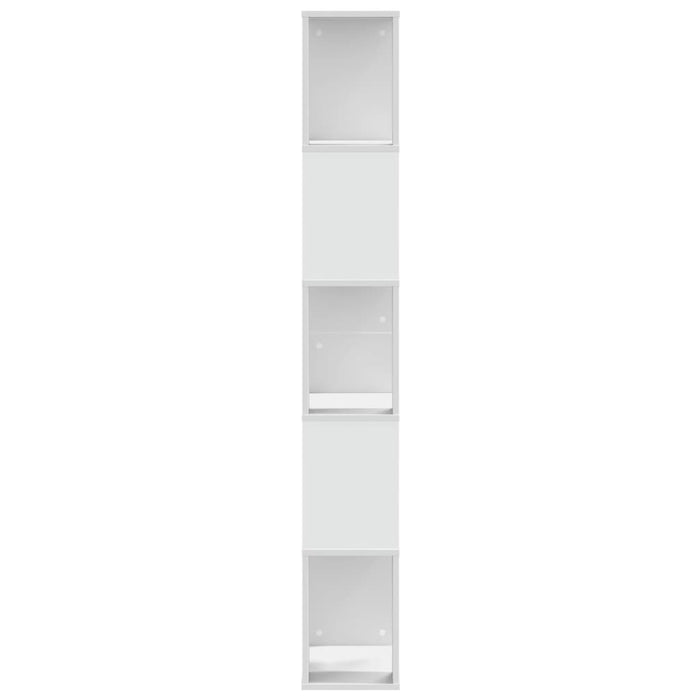 Bibliotecă cu 5 niveluri, alb, 45x23,5x162,5 cm, lemn de prelucrare