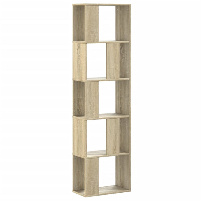 Bookcase 5-Tier Sonoma Oak 45x23.5x162.5 cm Engineered Wood