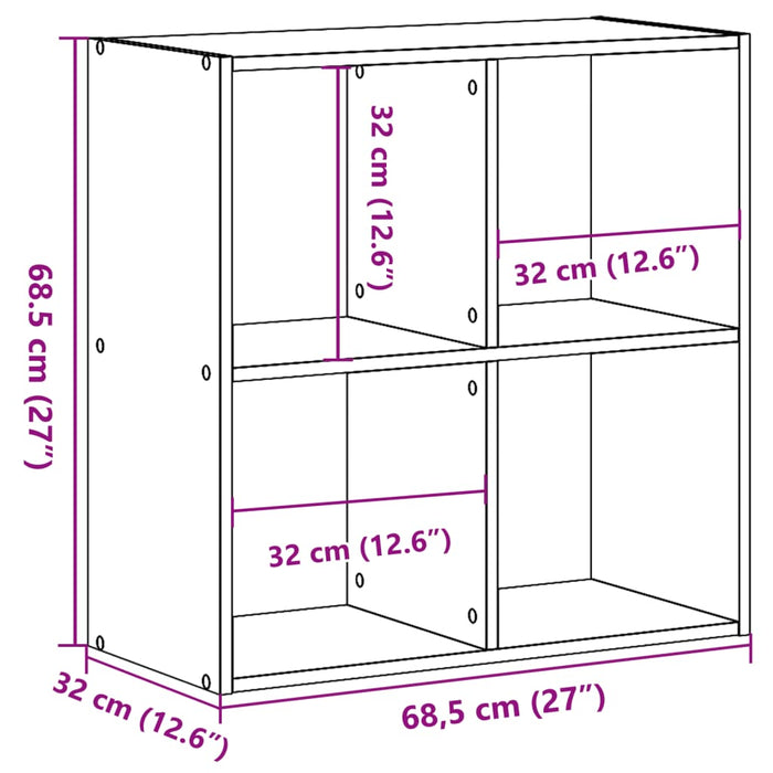 Bibliotecă Stejar Sonoma 68,5x32x68,5 cm Lemn prelucrat