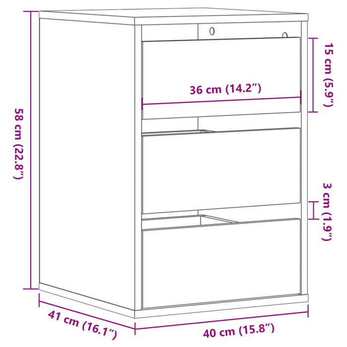 Comodă de colț Gri Beton 40x41x58 cm Lemn prelucrat