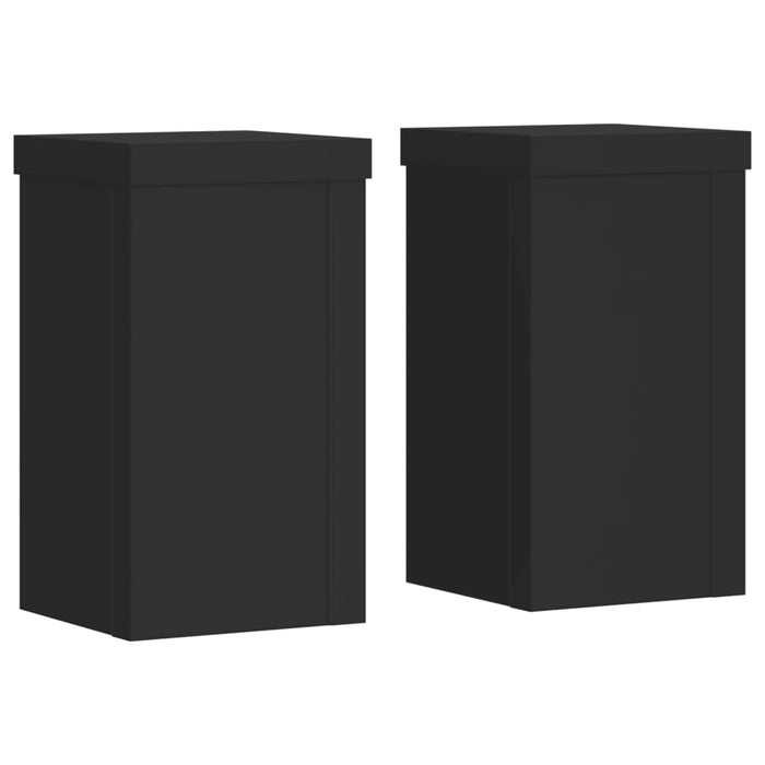 Plant Stands 2 pcs Black 10x10x18 cm Engineered Wood