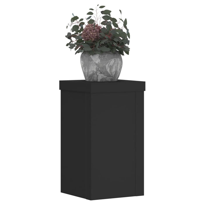 Plant Stands 2 pcs Black 10x10x18 cm Engineered Wood