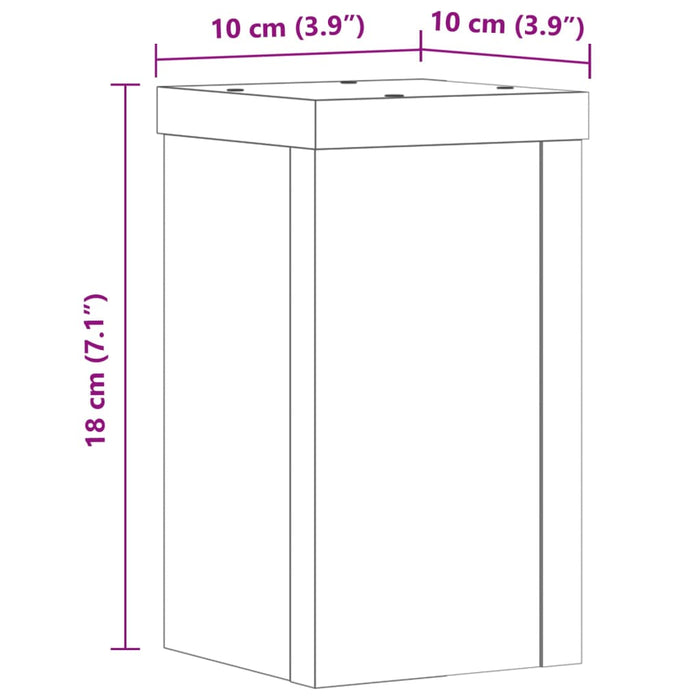 Стойки за растения 2 бр. дъб сонома 10x10x18 см инженерно дърво