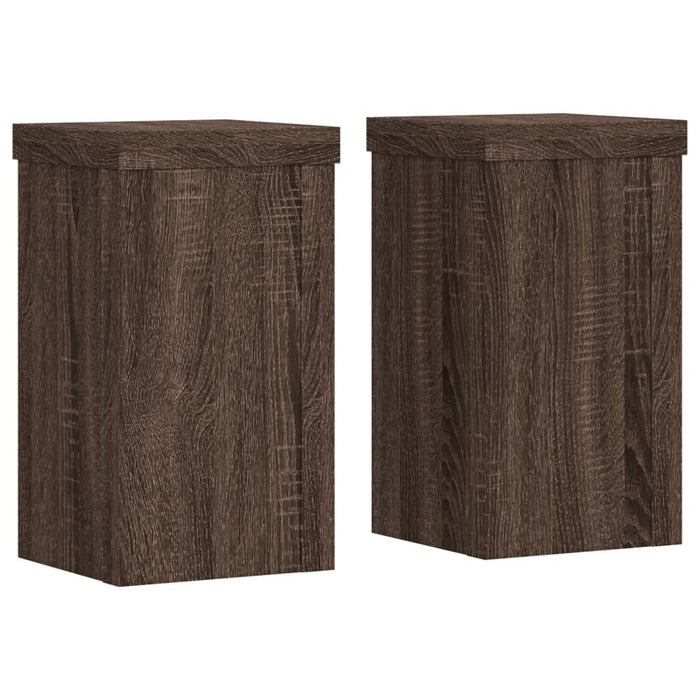 Plant Stands 2 pcs Brown Oak 10x10x18 cm Engineered Wood