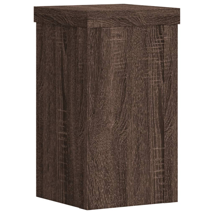 Plant Stands 2 pcs Brown Oak 10x10x18 cm Engineered Wood