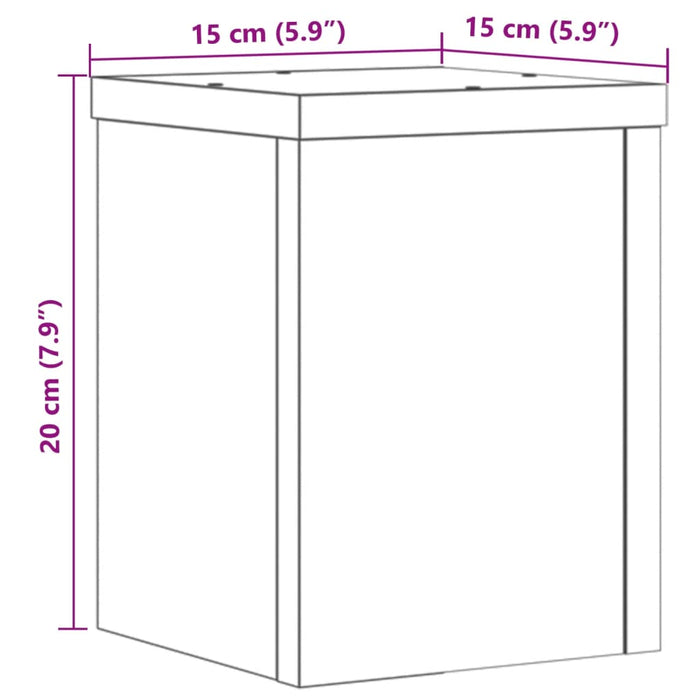 Стойки за растения 2 бр. черни 15x15x20 см инженерно дърво