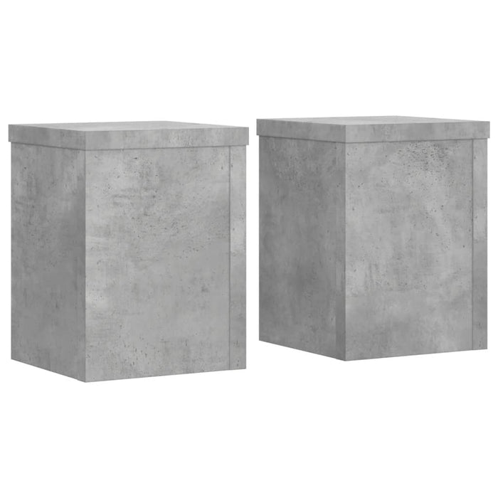 Plant Stands 2 pcs Concrete Grey 15x15x20 cm Engineered Wood