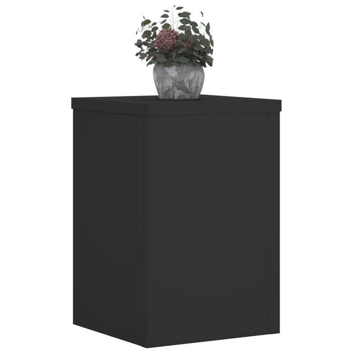 Plant Stands 2 pcs Black 20x20x30 cm Engineered Wood