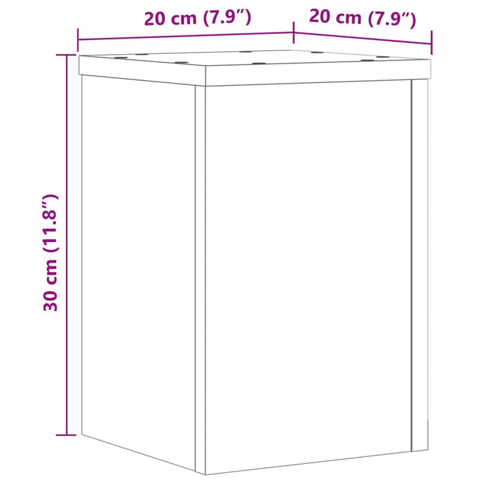 Plant Stands 2 pcs Black 20x20x30 cm Engineered Wood