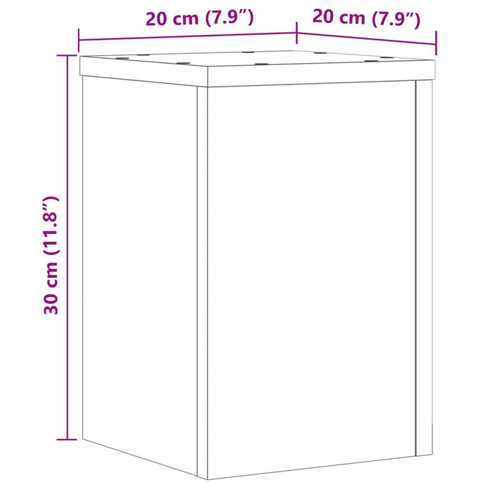 Подставки для растений 2 шт. Бетон серый 20x20x30 см Инженерное дерево