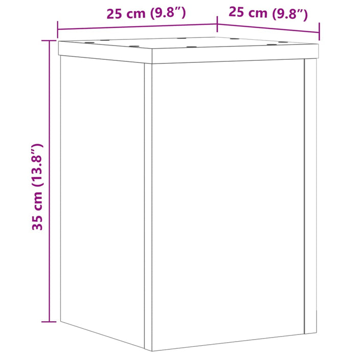 Стойки за растения 2 бр. Бели 25x25x35 cm Engineered Wood