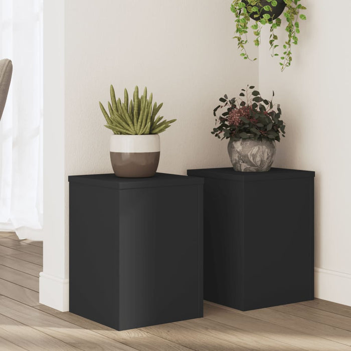 Plant Stands 2 pcs Black 25x25x35 cm Engineered Wood