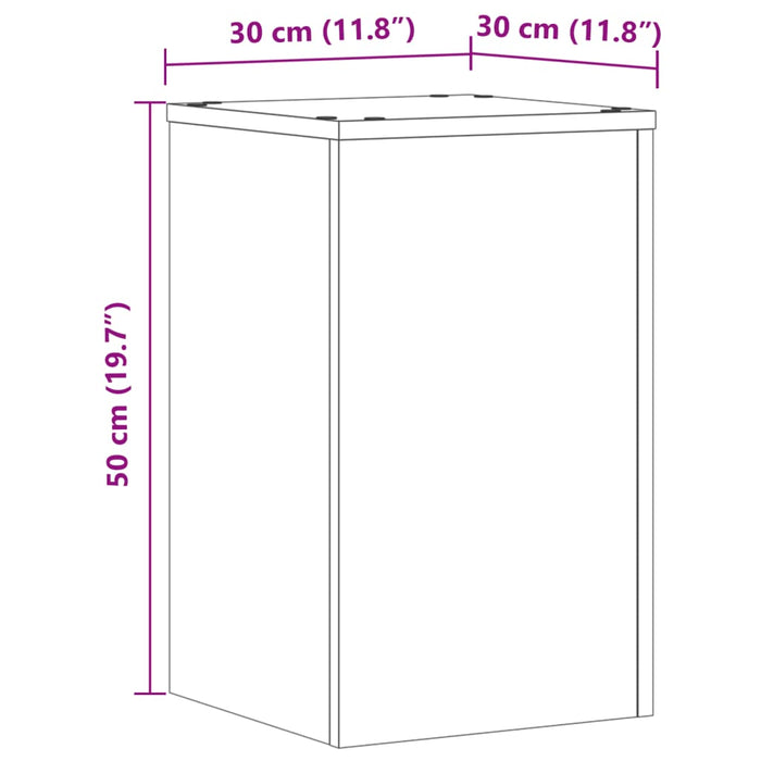 Стойки за растения 2 бр. Бели 30x30x50 см Инженерно дърво