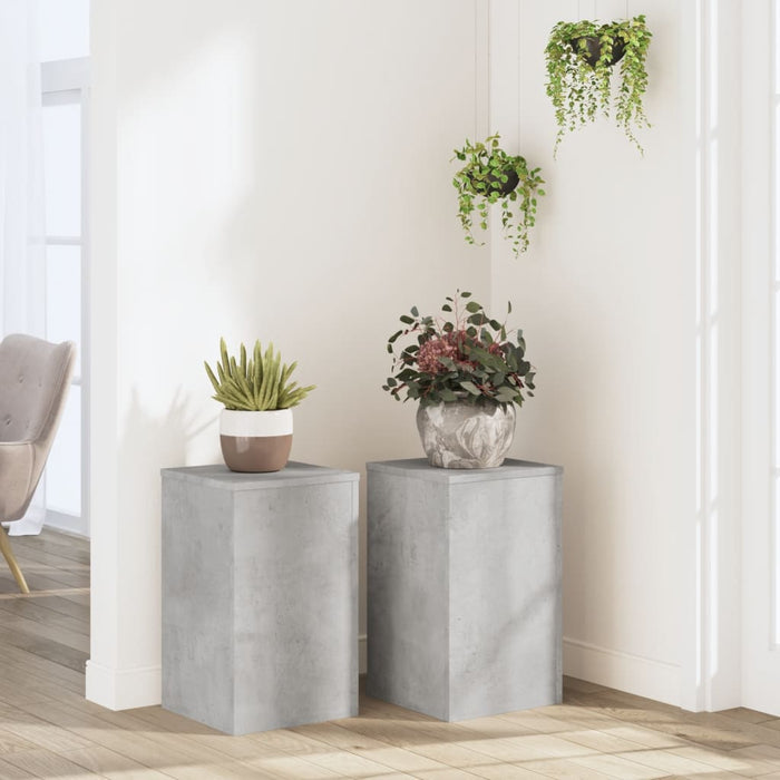 Plant Stands 2 pcs Concrete Grey 30x30x50 cm Engineered wood