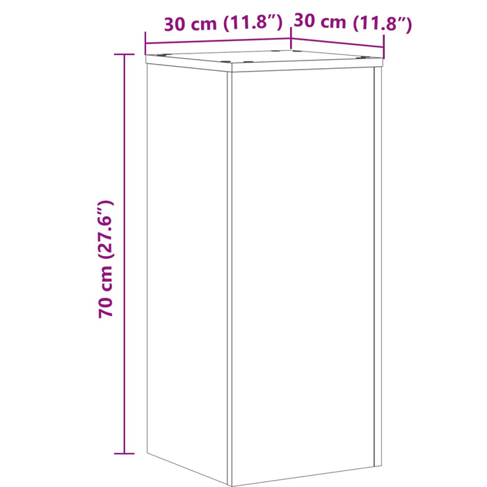 Plant Stands 2 pcs Concrete Grey 30x30x70 cm Engineered wood