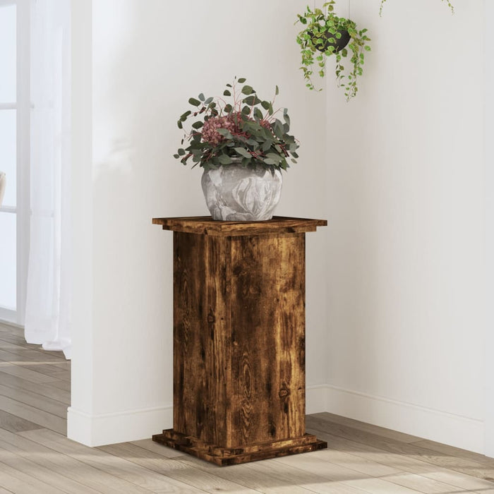 Plant Stand Smoked Oak 33x33x60 cm Engineered Wood