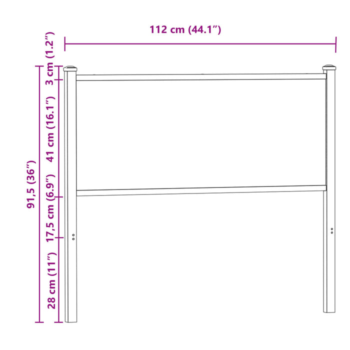 Headboard Sonoma 107 cm Engineered Wood and Steel