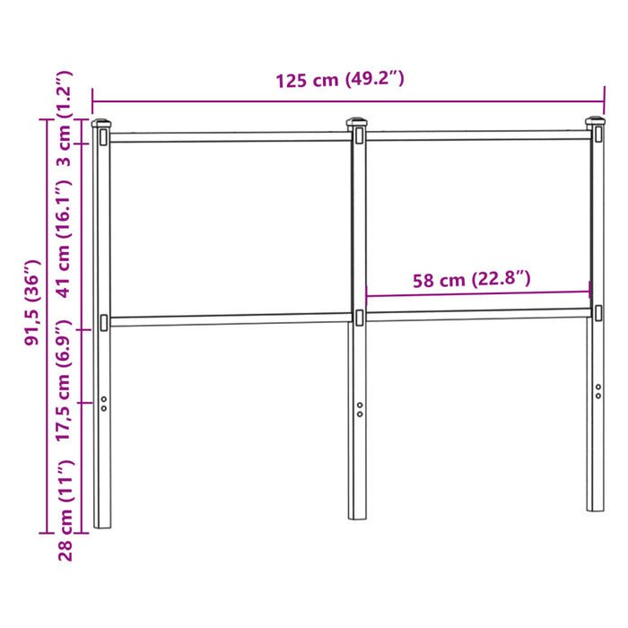 Headboard Sonoma 120 cm Engineered Wood and Steel