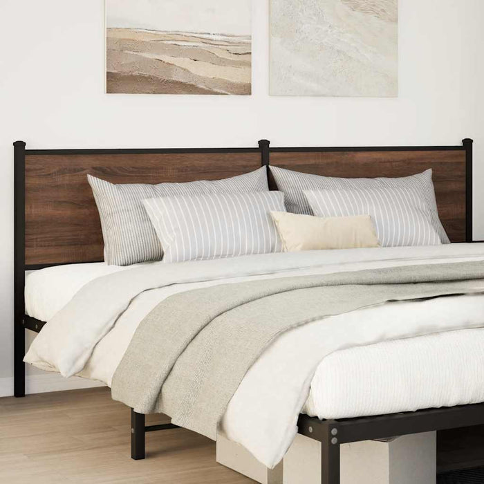 Headboard Brown Oak 190 cm Engineered Wood and Steel