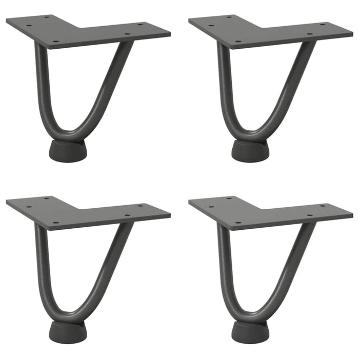 Hairpin Table Legs 4 pcs Anthracite 10 cm Solid Steel