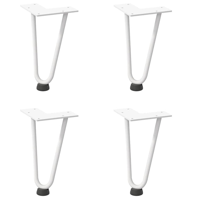 Hairpin Table Legs 4 pcs White 20 cm Solid Steel